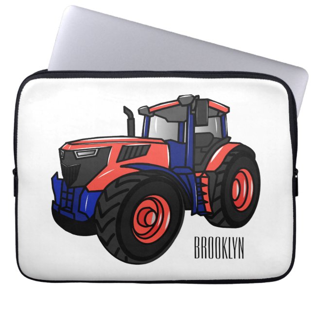 Illustratie van de tractorcartoon laptop sleeve (Voorkant)