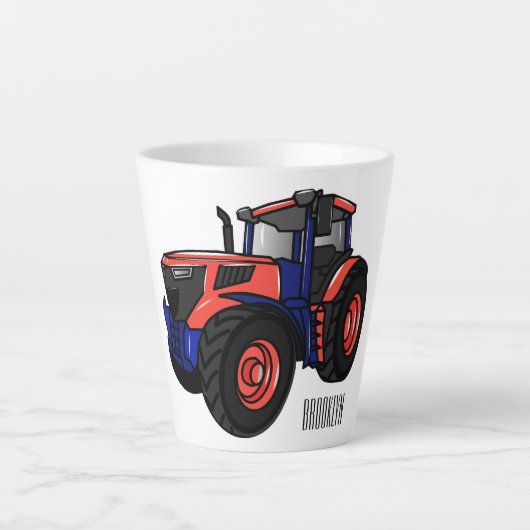 Illustratie van de tractorcartoon latte mok (Voorkant)