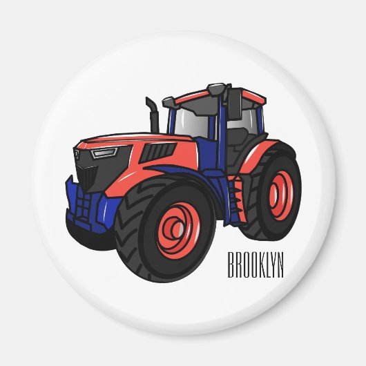 Illustratie van de tractorcartoon magneet (Voorkant)