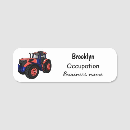 Illustratie van de tractorcartoon naamplaatje (Voorkant)