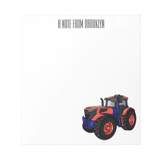 Illustratie van de tractorcartoon notitieblok (Voorkant)