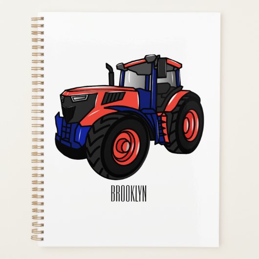 Illustratie van de tractorcartoon planner (Voorkant)