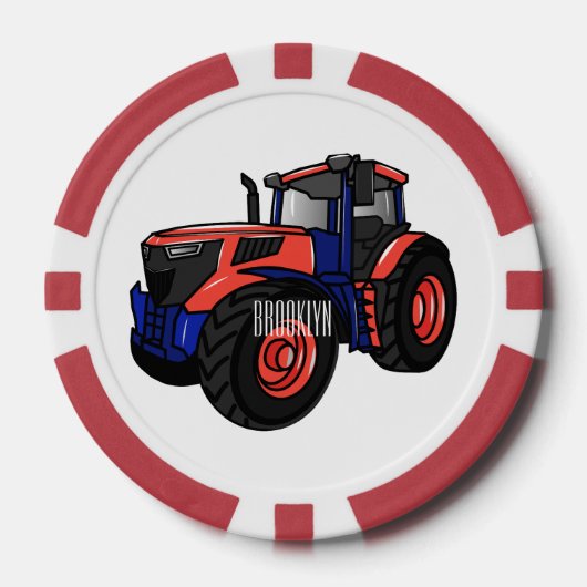 Illustratie van de tractorcartoon poker chips (Voorkant)