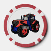 Illustratie van de tractorcartoon poker chips (Achterkant)