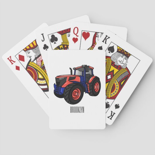 Illustratie van de tractorcartoon pokerkaarten (Achterkant)