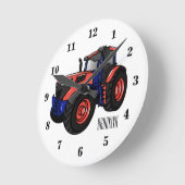 Illustratie van de tractorcartoon ronde klok (Hoek)