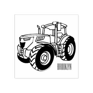 Illustratie van de tractorcartoon rubberstempel