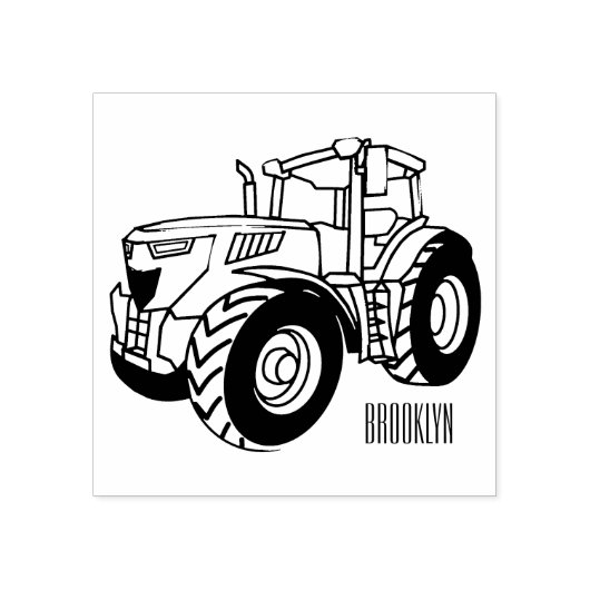 Illustratie van de tractorcartoon rubberstempel (Afrduk)