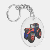 Illustratie van de tractorcartoon sleutelhanger (Voorkant Links)