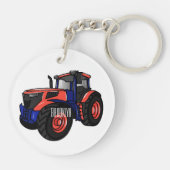 Illustratie van de tractorcartoon sleutelhanger (Achterkant)