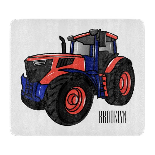 Illustratie van de tractorcartoon snijplank (Voorkant)