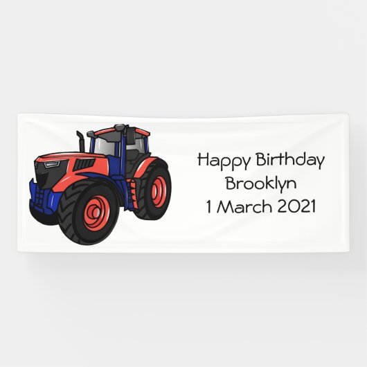 Illustratie van de tractorcartoon spandoek (Horizontaal)