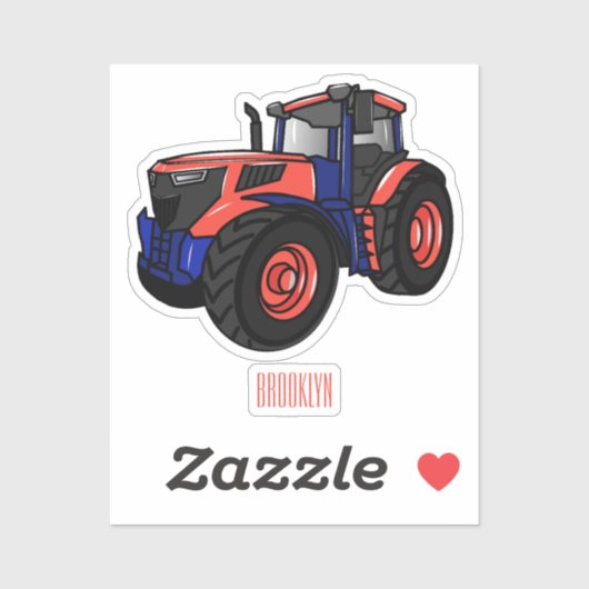 Illustratie van de tractorcartoon sticker (Vel)