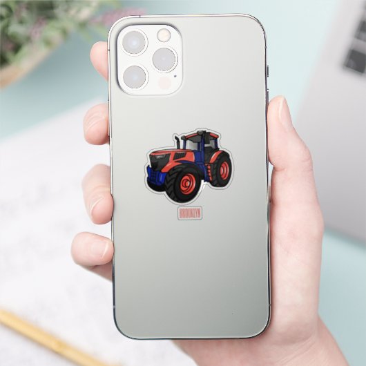 Illustratie van de tractorcartoon sticker (Telefoon)