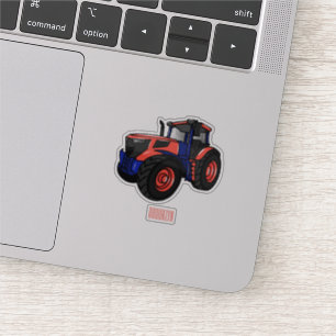 Illustratie van de tractorcartoon sticker