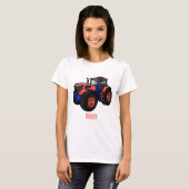 Illustratie van de tractorcartoon t-shirt (Voorkant volledig)