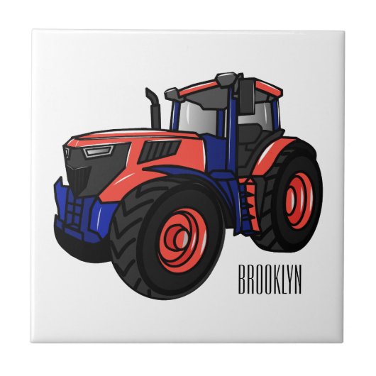 Illustratie van de tractorcartoon tegeltje (Voorkant)