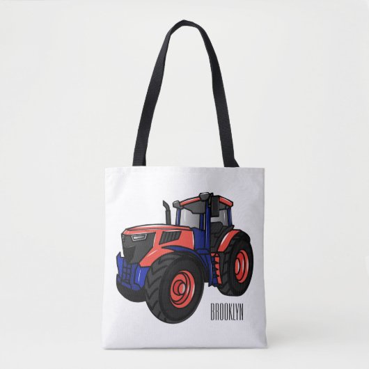 Illustratie van de tractorcartoon tote bag (Voorkant)