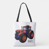 Illustratie van de tractorcartoon tote bag (Achterkant)