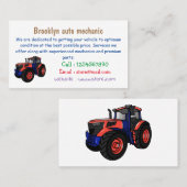 Illustratie van de tractorcartoon visitekaartje (Voorkant / Achterkant)