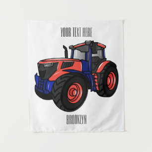 Illustratie van de tractorcartoon wandkleed