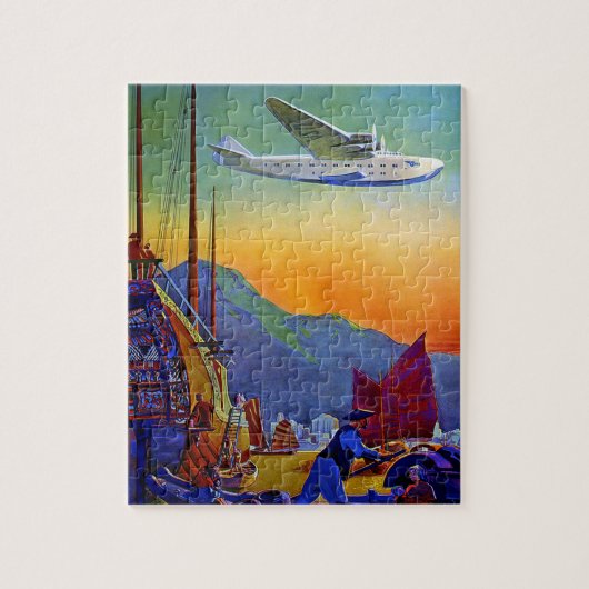 illustratie van de Transpacific Travel Art Legpuzzel (Verticaal)