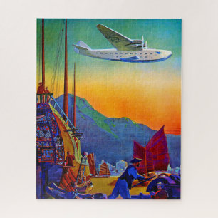 illustratie van de Transpacific Travel Art Legpuzzel