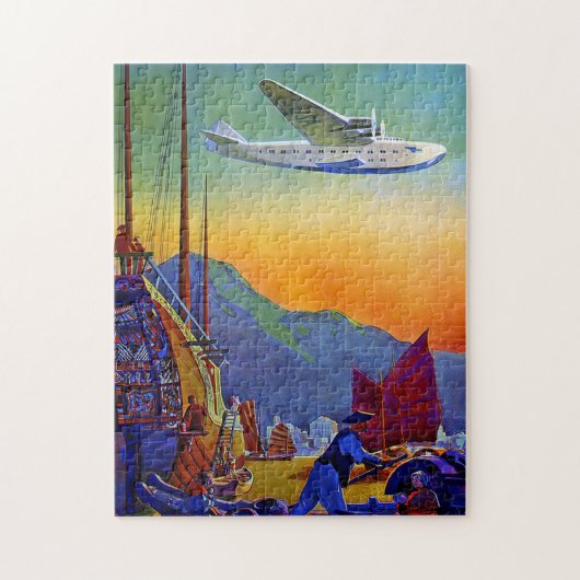 illustratie van de Transpacific Travel Art Legpuzzel (Verticaal)