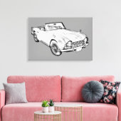 Illustratie van de triomf TR4-sportauto Canvas Afdruk (Insitu (Woonkamer))