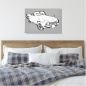 Illustratie van de triomf TR4-sportauto Canvas Afdruk (Insitu (Slaapkamer))