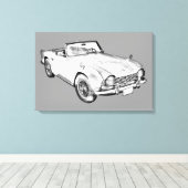 Illustratie van de triomf TR4-sportauto Canvas Afdruk (Insitu (Houten vloer))