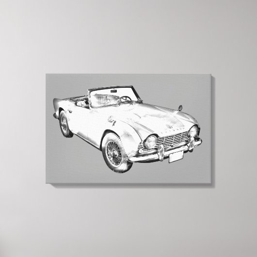 Illustratie van de triomf TR4-sportauto Canvas Afdruk (Voorkant)