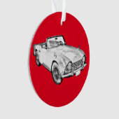 Illustratie van de triomf TR4-sportauto Ornament (voorkant)
