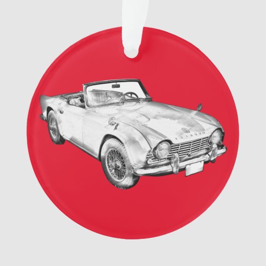 Illustratie van de triomf TR4-sportauto Ornament (voorkant)