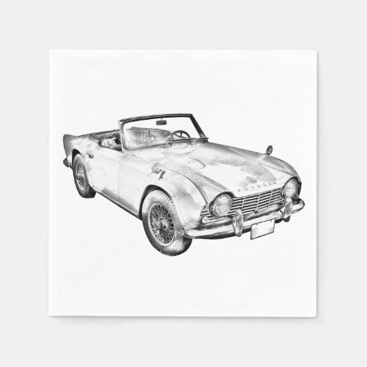 Illustratie van de triomf TR4-sportauto Servetten (Voorkant)