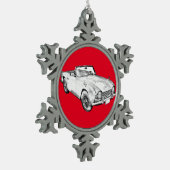 Illustratie van de triomf TR4-sportauto Tin Sneeuwvlok Ornament (Links)