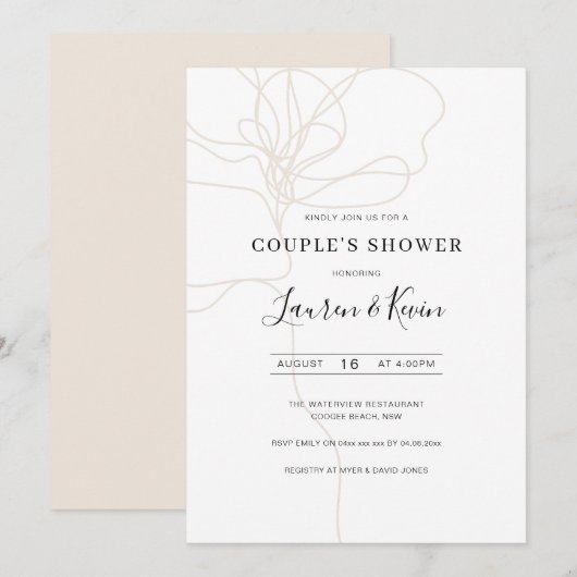 Illustratie van de uitnodiging voor de douche van  (Voorkant / Achterkant)