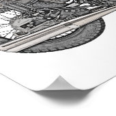  illustratie van de urale motorfiets poster (Hoek)