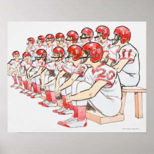 Illustratie van de vergadering van het team van he poster
