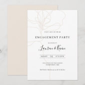 Illustratie van de verlovingspartij voor lijnkunst kaart (Voorkant / Achterkant)