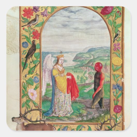 Illustratie van de vierde parabel vierkante sticker (Voorkant)