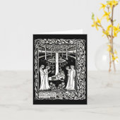 Illustratie van de Vintage-Aubrey Beardsley 12 Kaart (Gele Bloem)