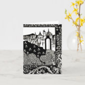 Illustratie van de Vintage-Aubrey Beardsley 14 Kaart (Gele Bloem)