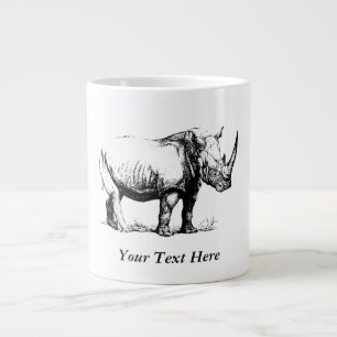 Illustratie van de Vintage Rhinoceros, dier Grote Koffiekop