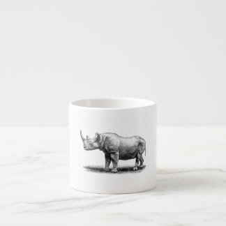 Illustratie van de Vintage Rhinoceros Illustratie Espresso Kop