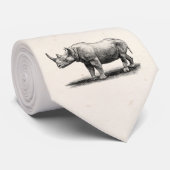 Illustratie van de Vintage Rhinoceros Illustratie Stropdas (Opgerold)