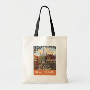 Illustratie van de vintage van New Orleans Tote Bag