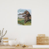 Illustratie van de visserij op olifanten poster (Keuken)