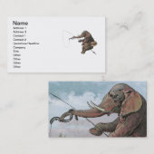 Illustratie van de visserij op olifanten visitekaartje (Voorkant / Achterkant)