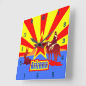 Illustratie van de vlag van de staat Arizona  Vierkante Klok (Hoek)